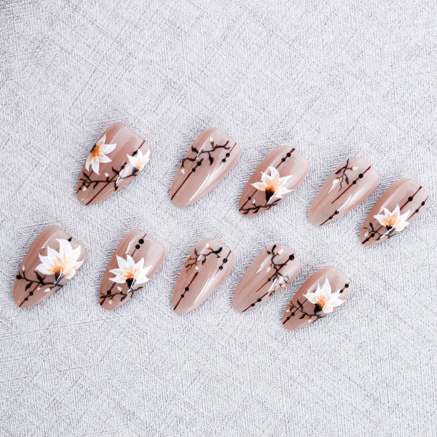 Lotus Whisper Handmade Press on Nail