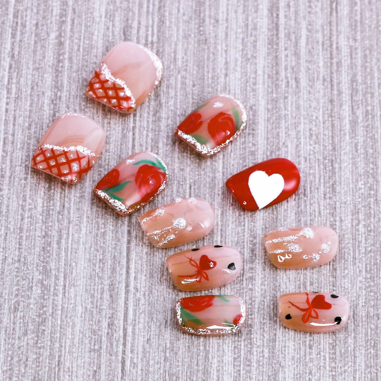 Strawberry Charmeuse Rosy Press on Nail