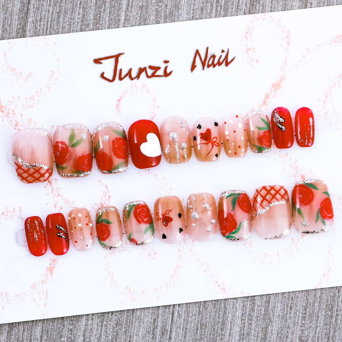 Strawberry Charmeuse Rosy Press on Nail