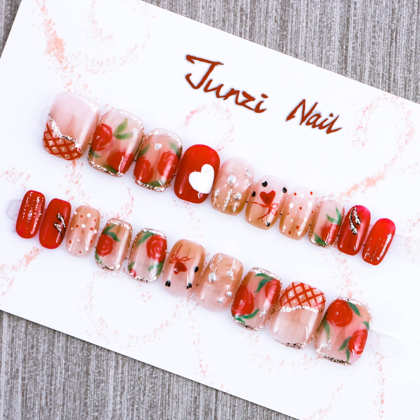 Strawberry Charmeuse Rosy Press on Nail