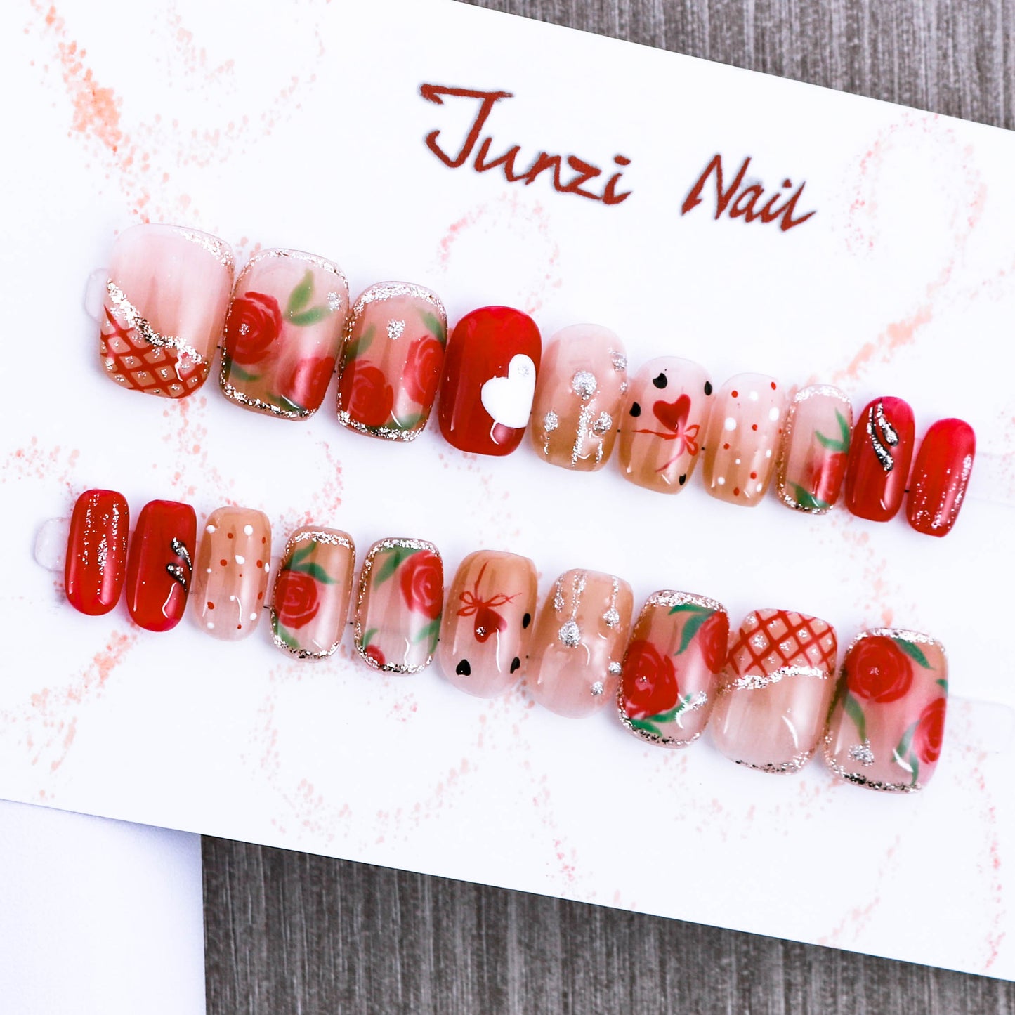 Strawberry Charmeuse Rosy Press on Nail