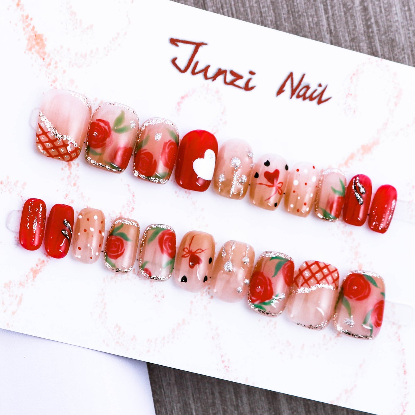 Strawberry Charmeuse Rosy Press on Nail