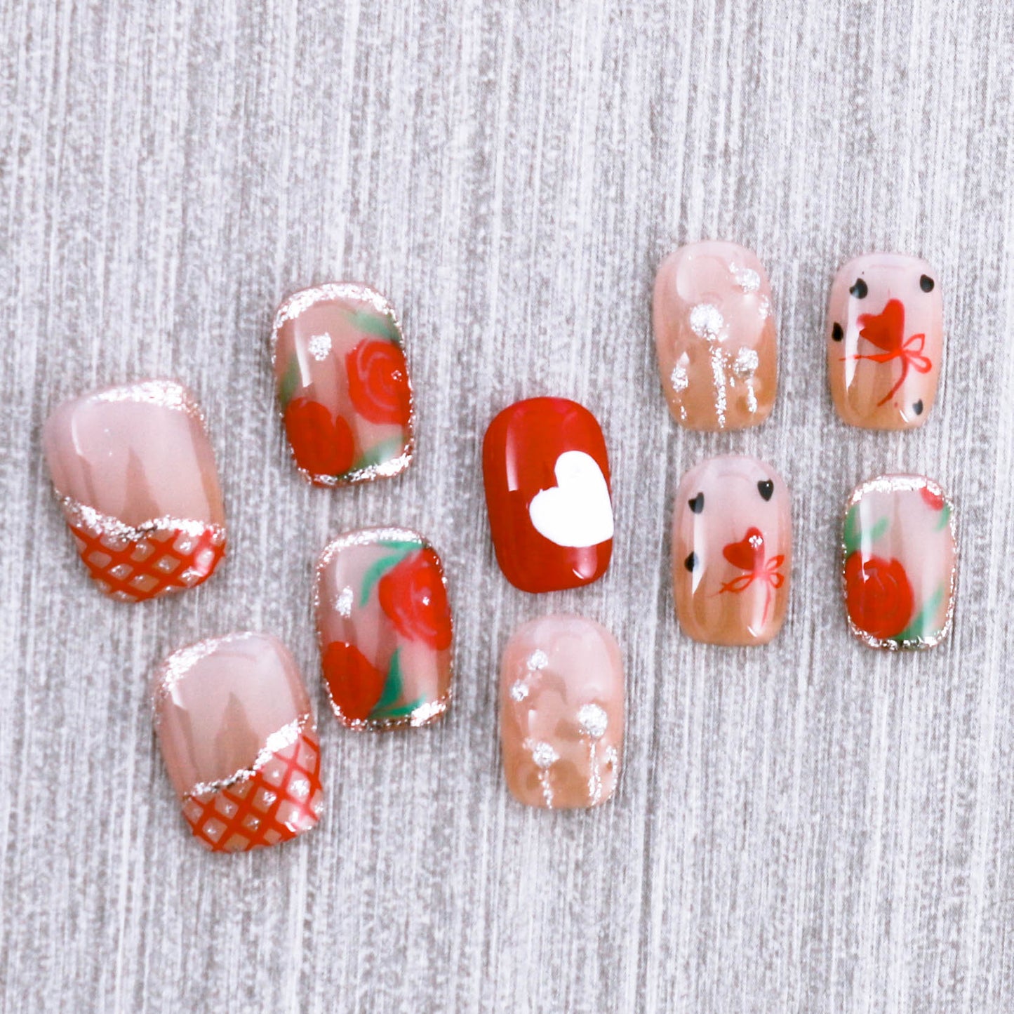 Strawberry Charmeuse Rosy Press on Nail