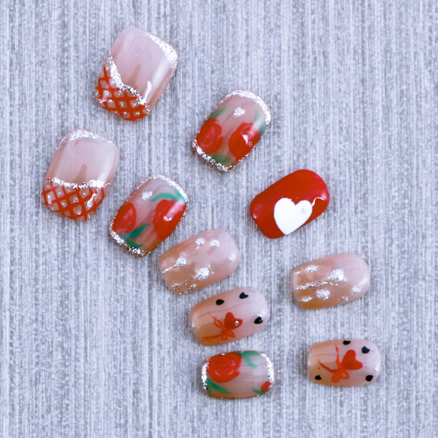 Strawberry Charmeuse Rosy Press on Nail