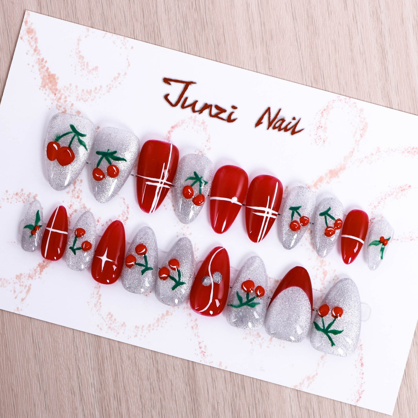 Cherry Sparkle Delight Press On Nails