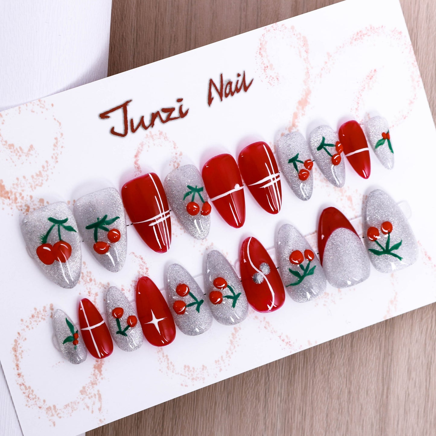 Cherry Sparkle Delight Press On Nails