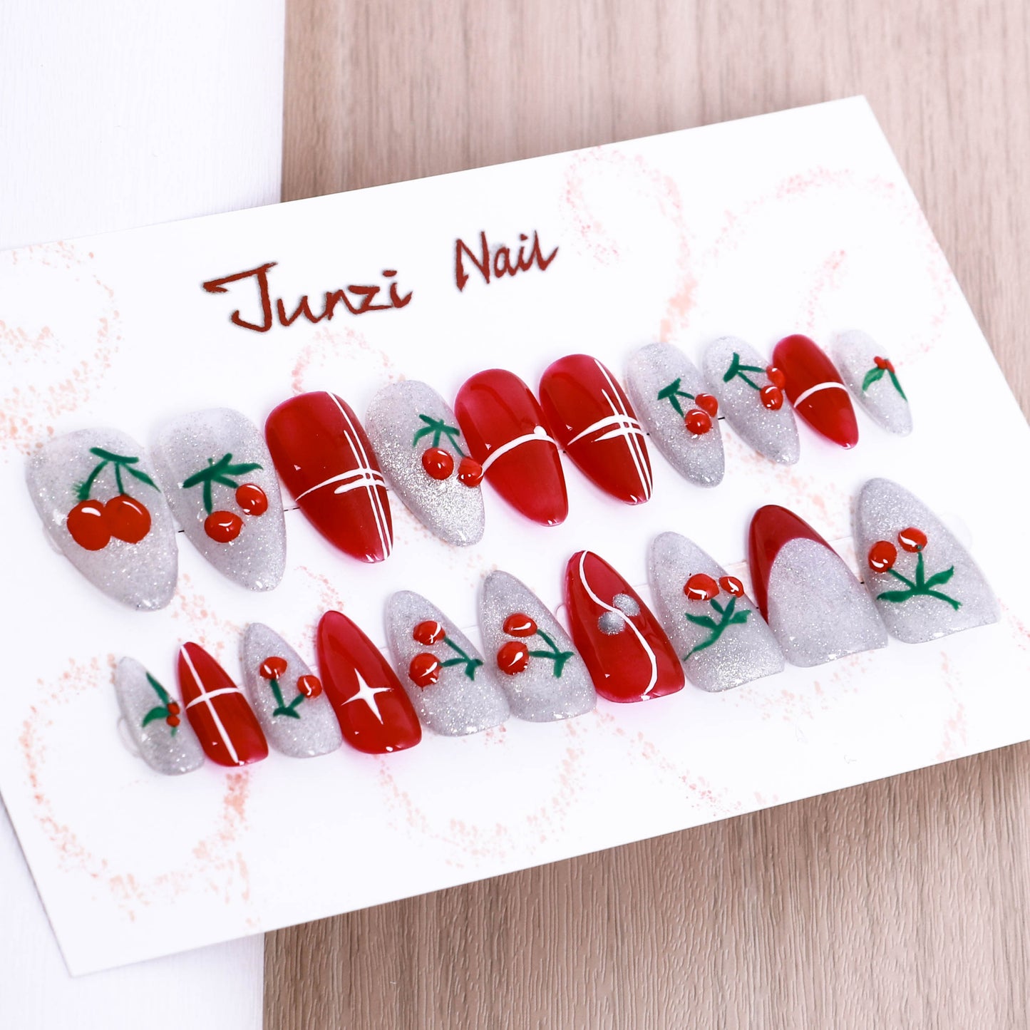 Cherry Sparkle Delight Press On Nails