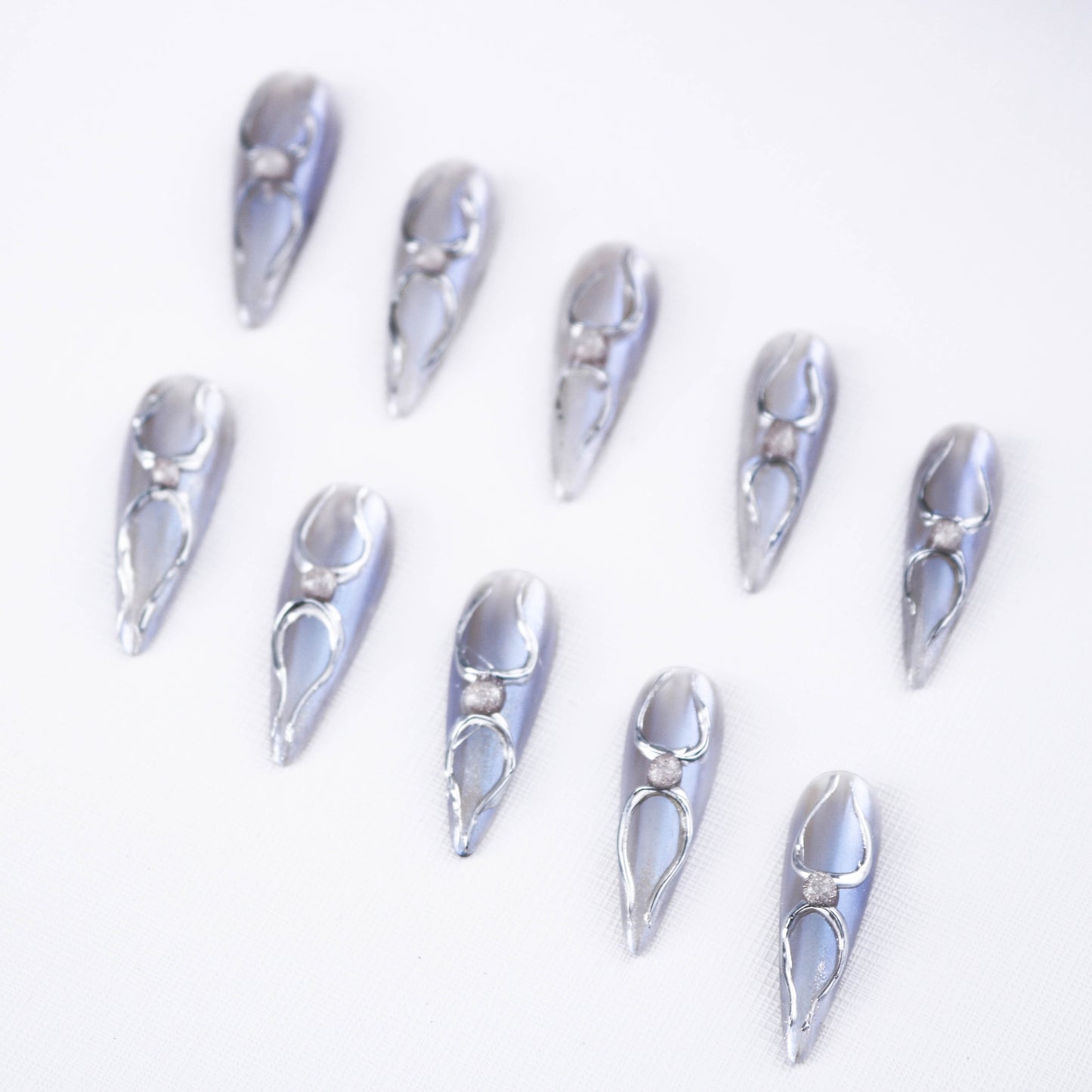 Lunar Gleam Luxe Chrome Press On Nail