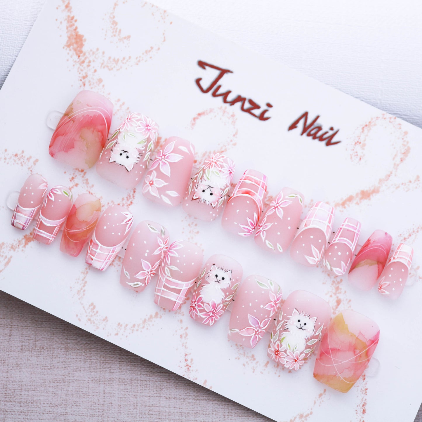 Kitty Bloom Press on Nail
