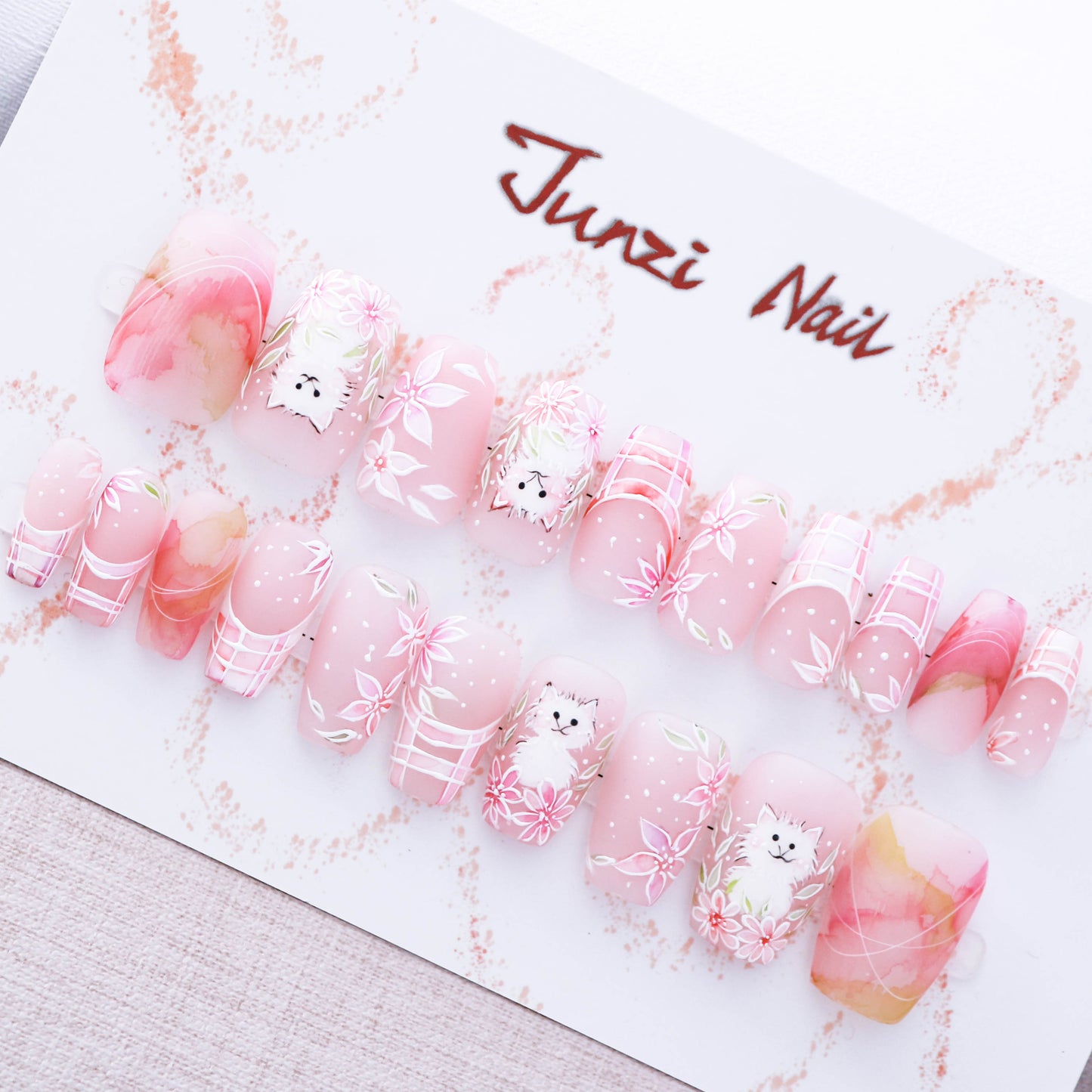 Kitty Bloom Press on Nail