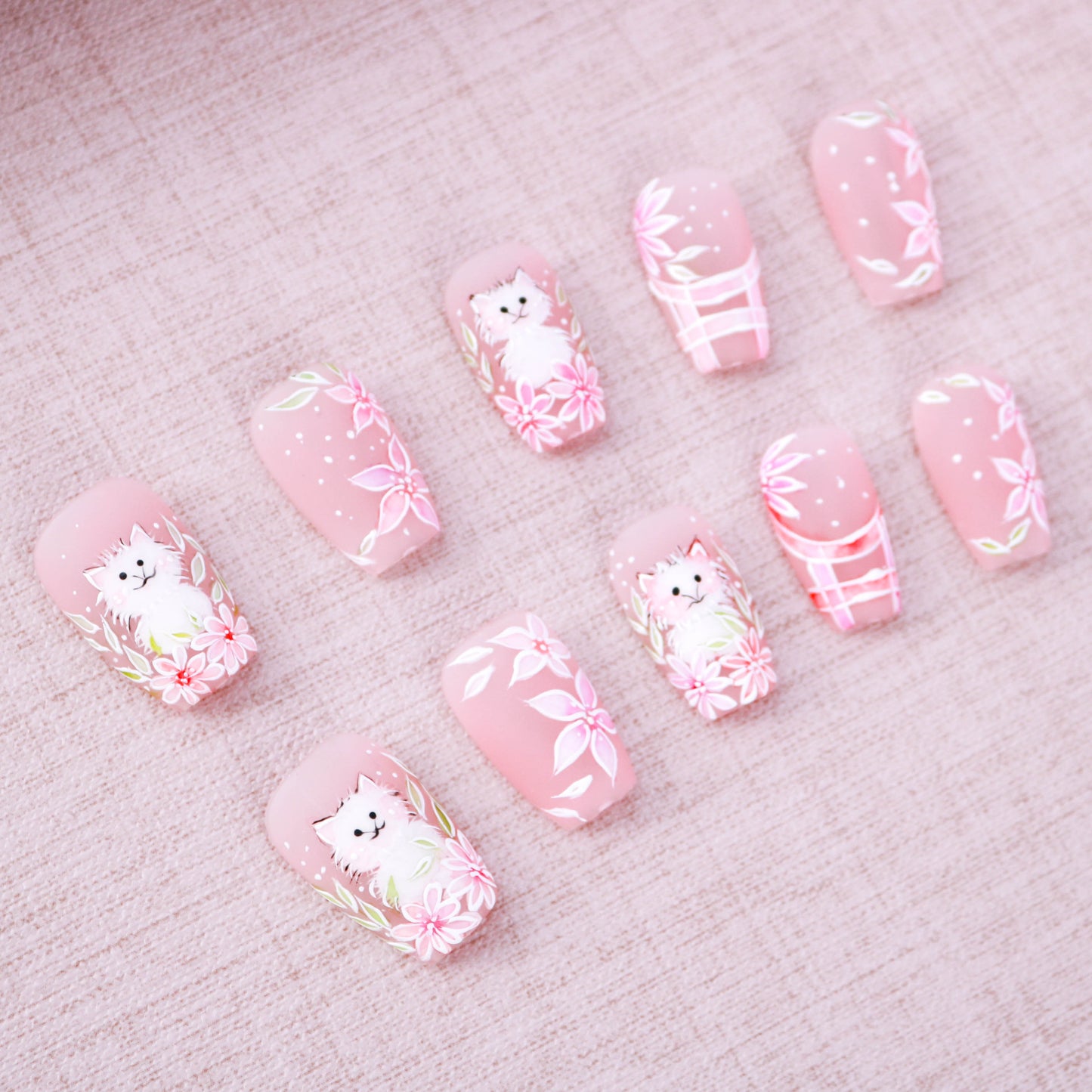 Kitty Bloom Press on Nail
