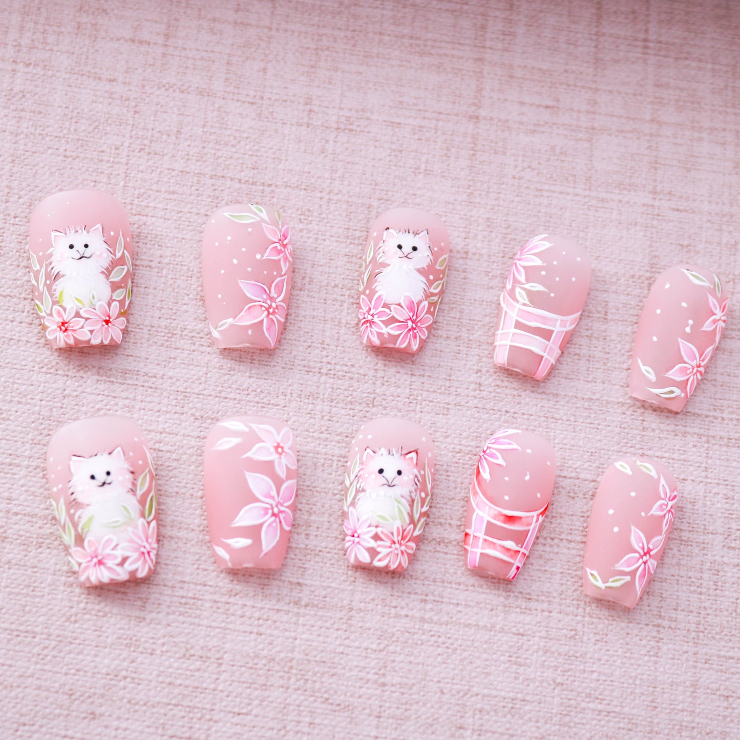 Kitty Bloom Press on Nail
