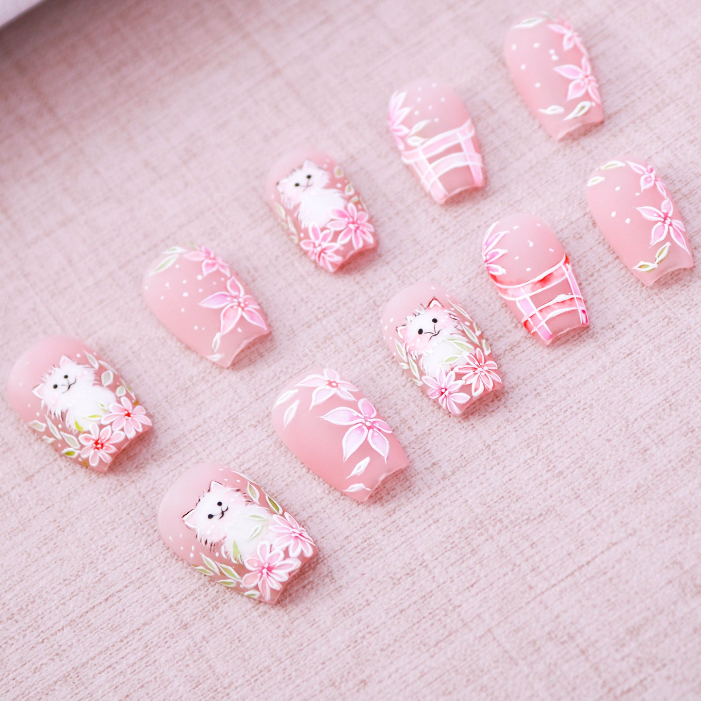 Kitty Bloom Press on Nail