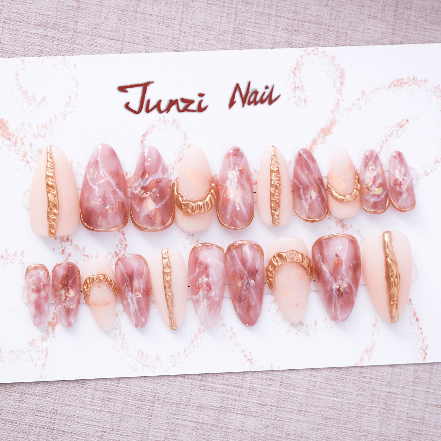 Blush Marble Press On Nails