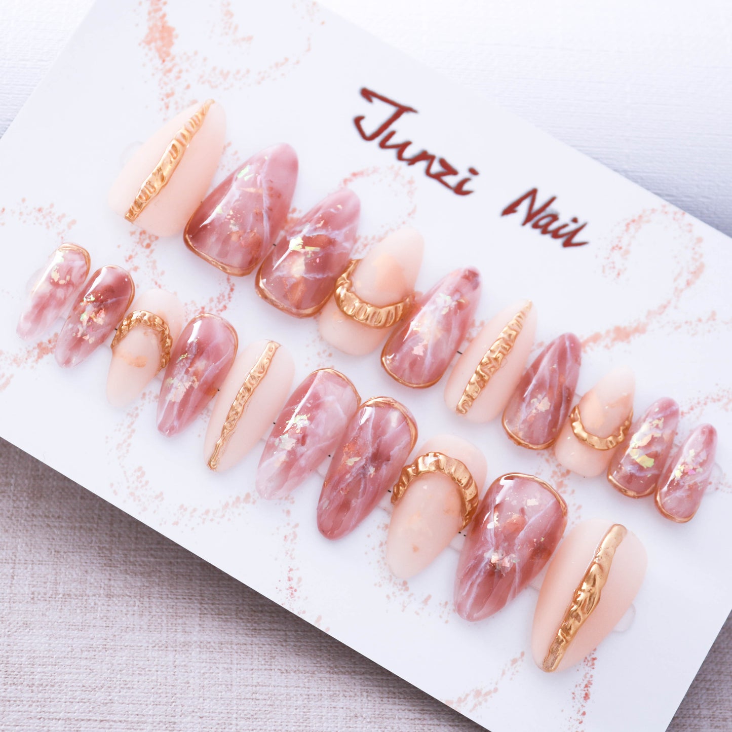 Blush Marble Press On Nails