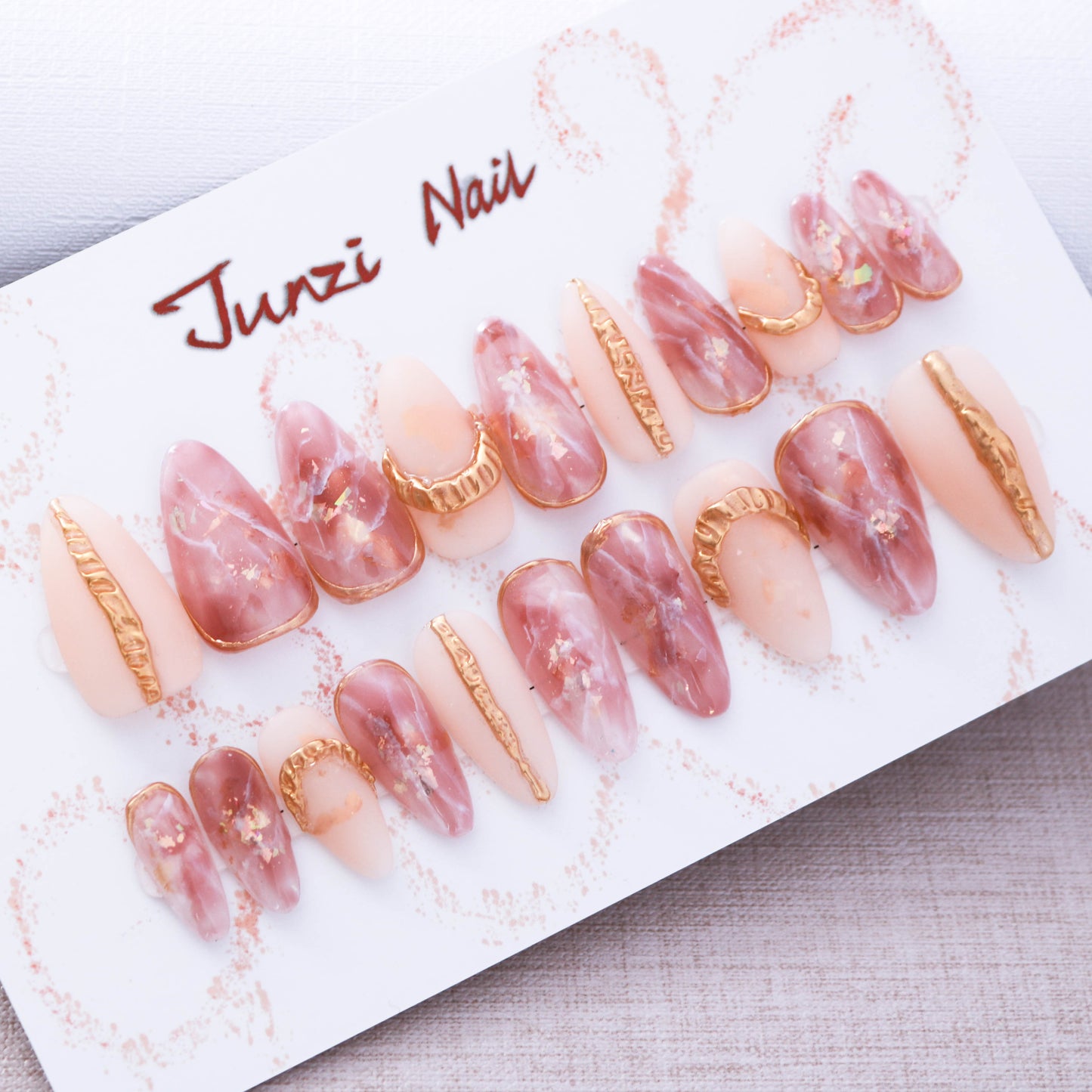 Blush Marble Press On Nails