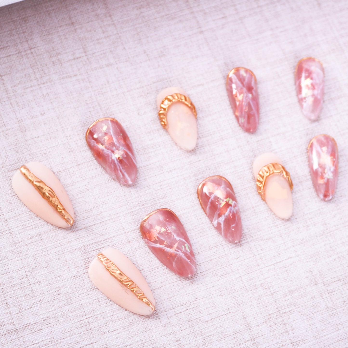 Blush Marble Press On Nails