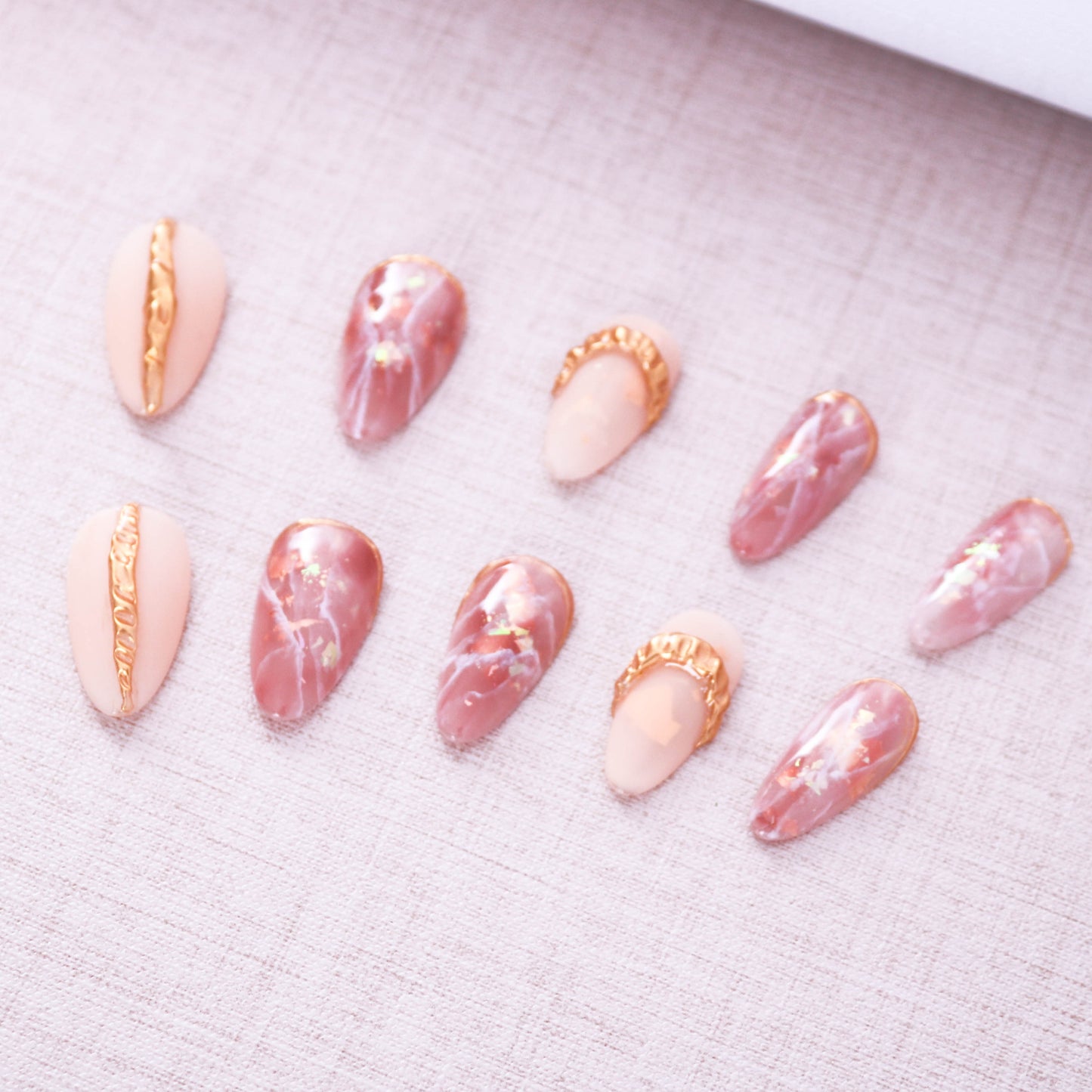 Blush Marble Press On Nails