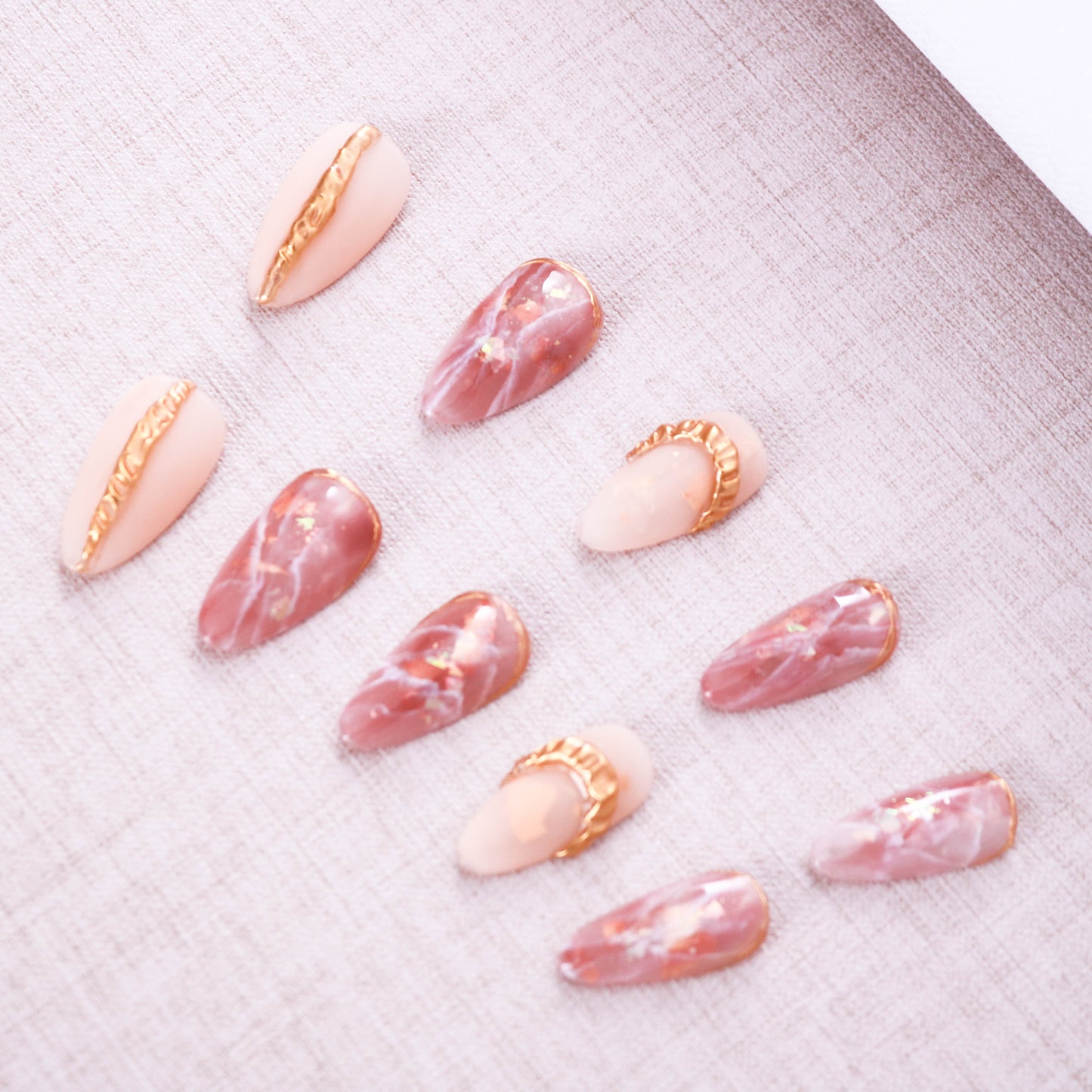 Blush Marble Press On Nails