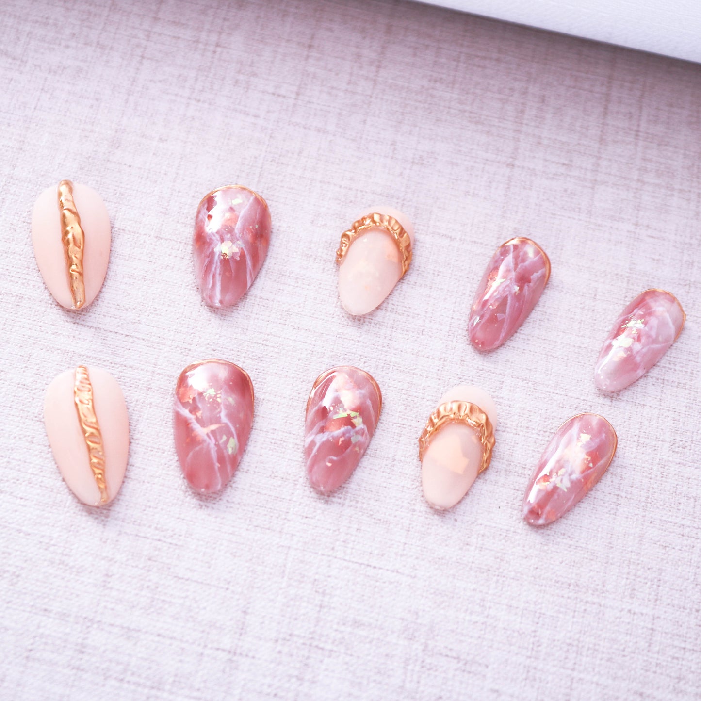 Blush Marble Press On Nails