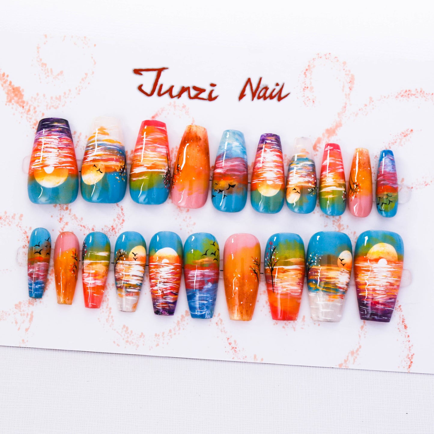 Ocean Dawn Press on Nail