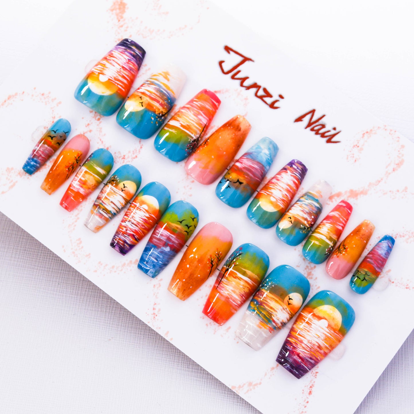 Ocean Dawn Press on Nail
