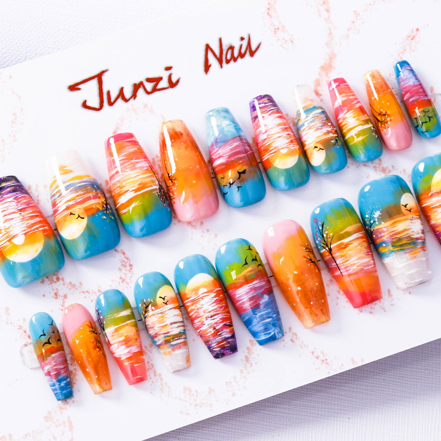 Ocean Dawn Press on Nail