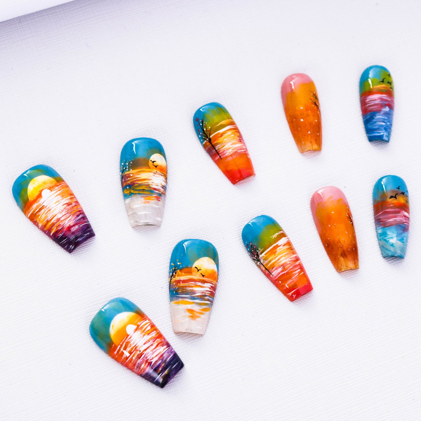 Ocean Dawn Press on Nail