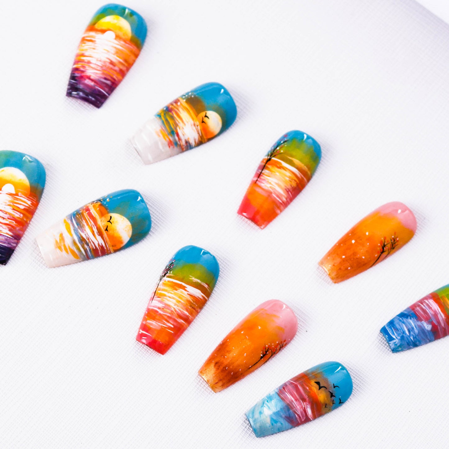 Ocean Dawn Press on Nail
