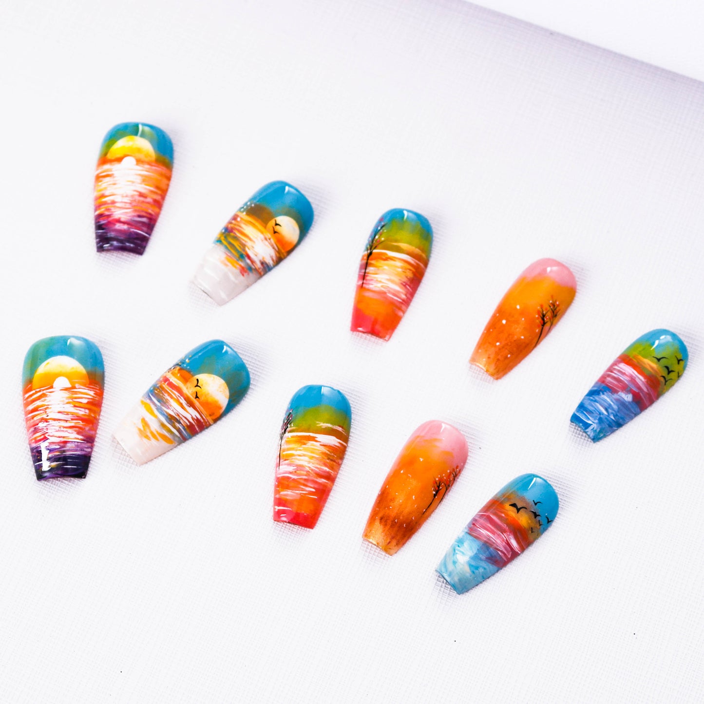 Ocean Dawn Press on Nail