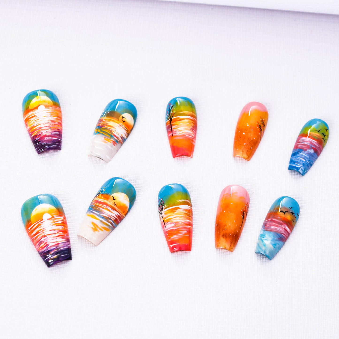 Ocean Dawn Press on Nail