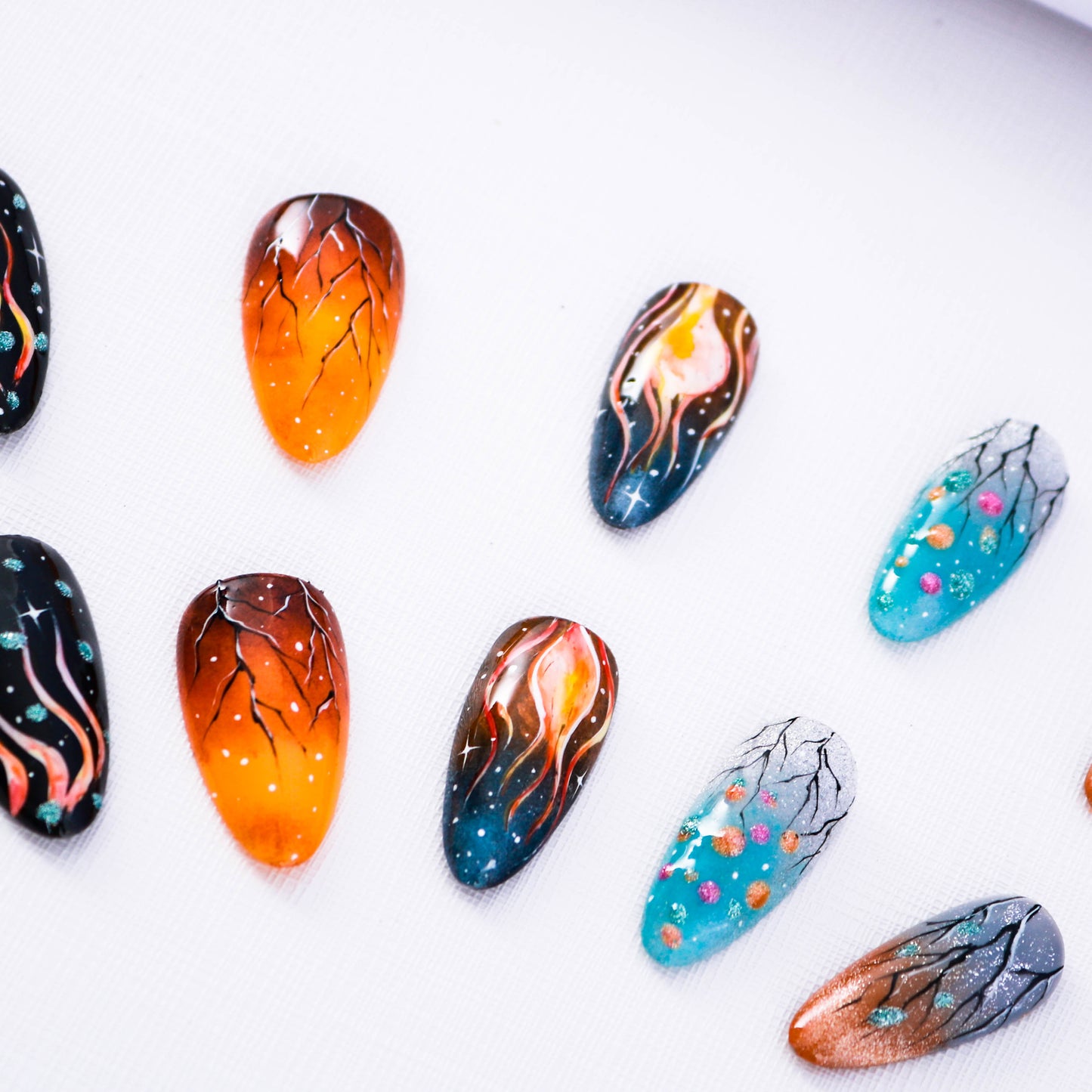 Celestial Fiery Press On Nail