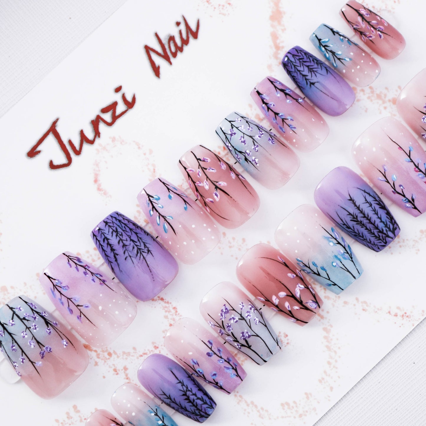 Levander Flower Summer Press On Nail