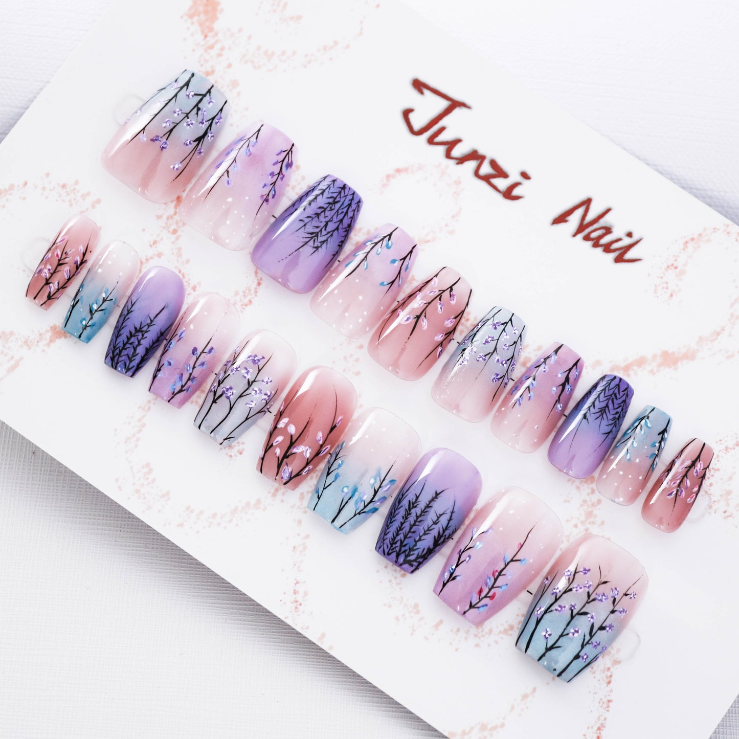 Levander Flower Summer Press On Nail