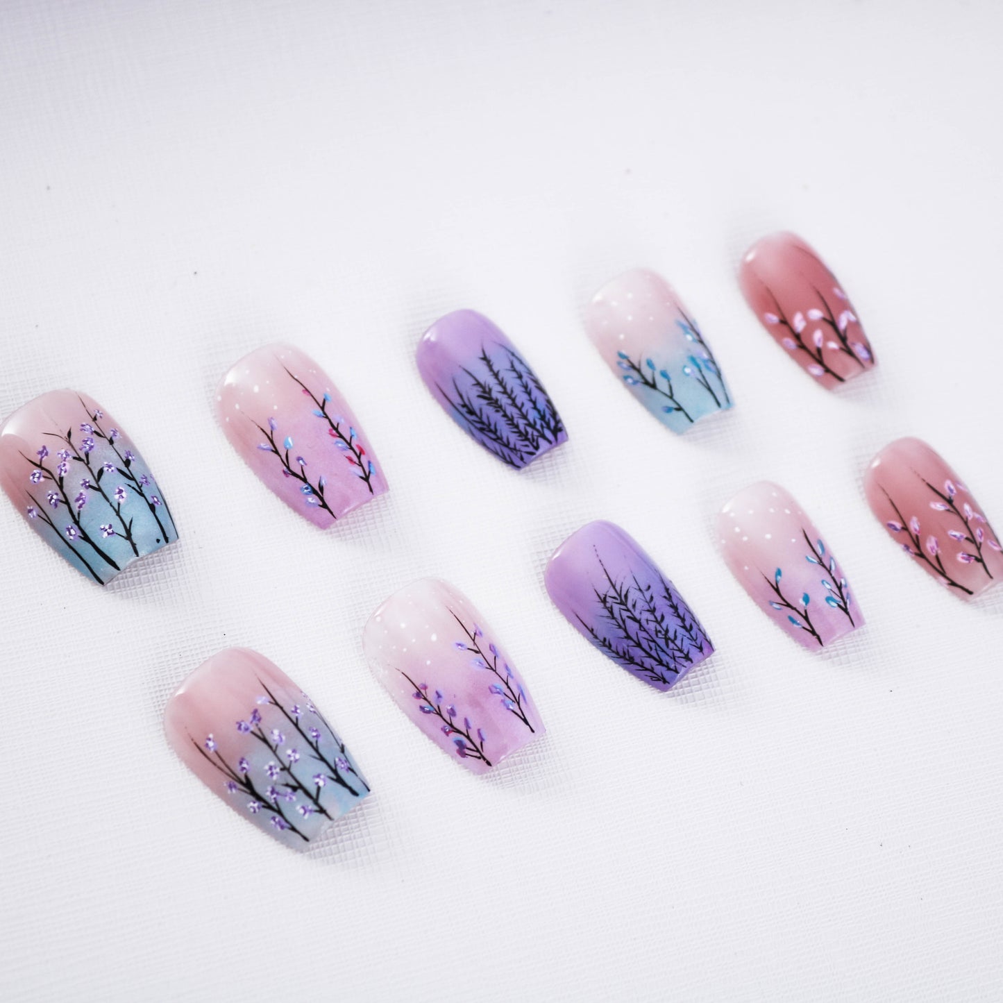 Levander Flower Summer Press On Nail