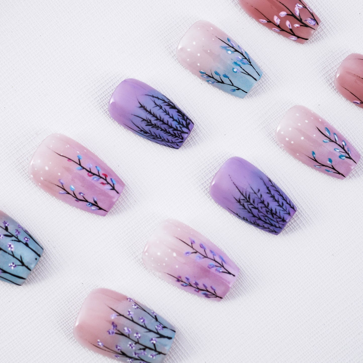 Levander Flower Summer Press On Nail