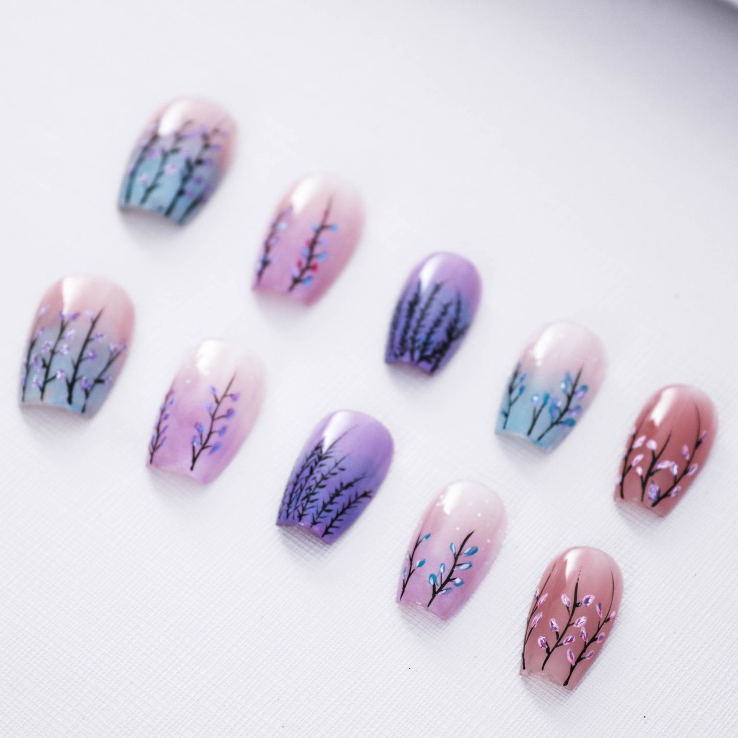 Levander Flower Summer Press On Nail