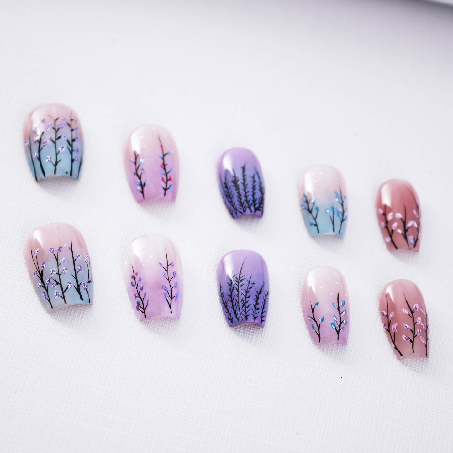 Levander Flower Summer Press On Nail