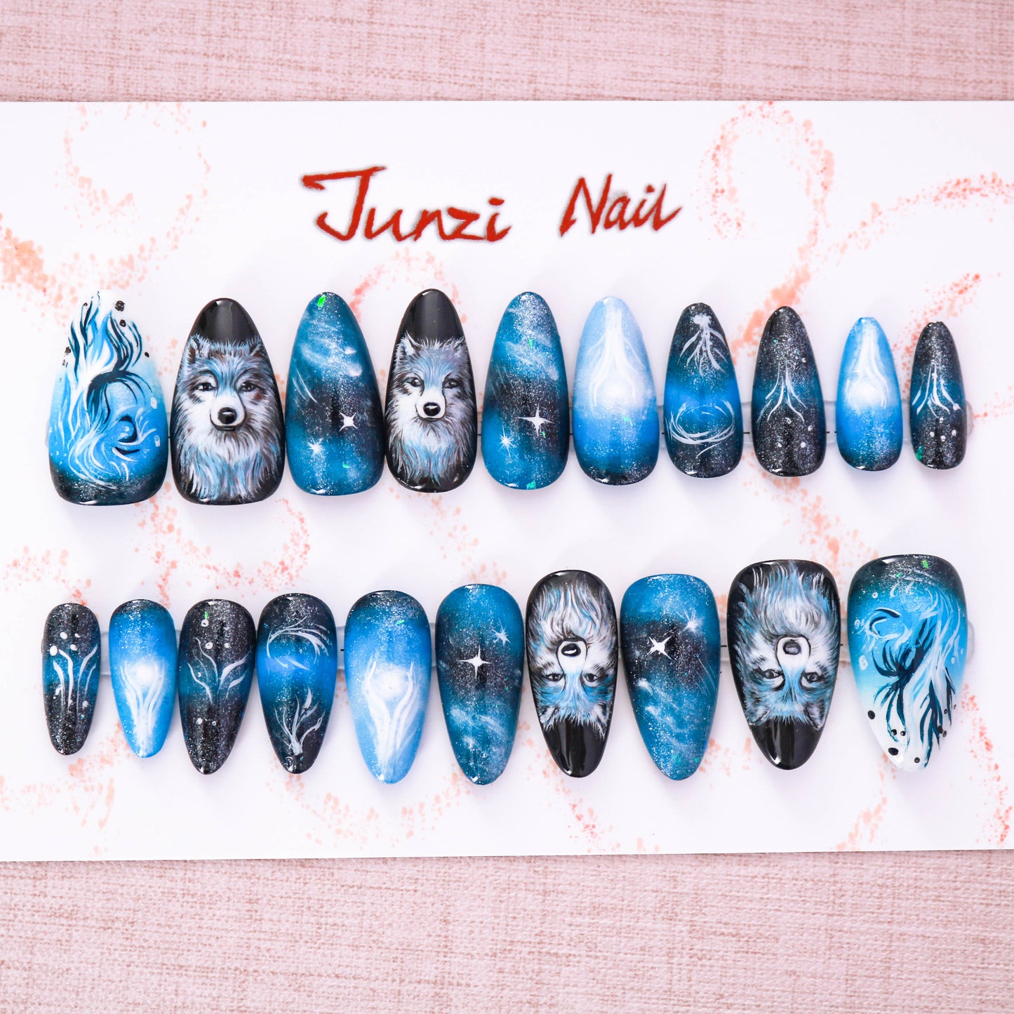 Mystic Wolf Galaxy Press on Nail