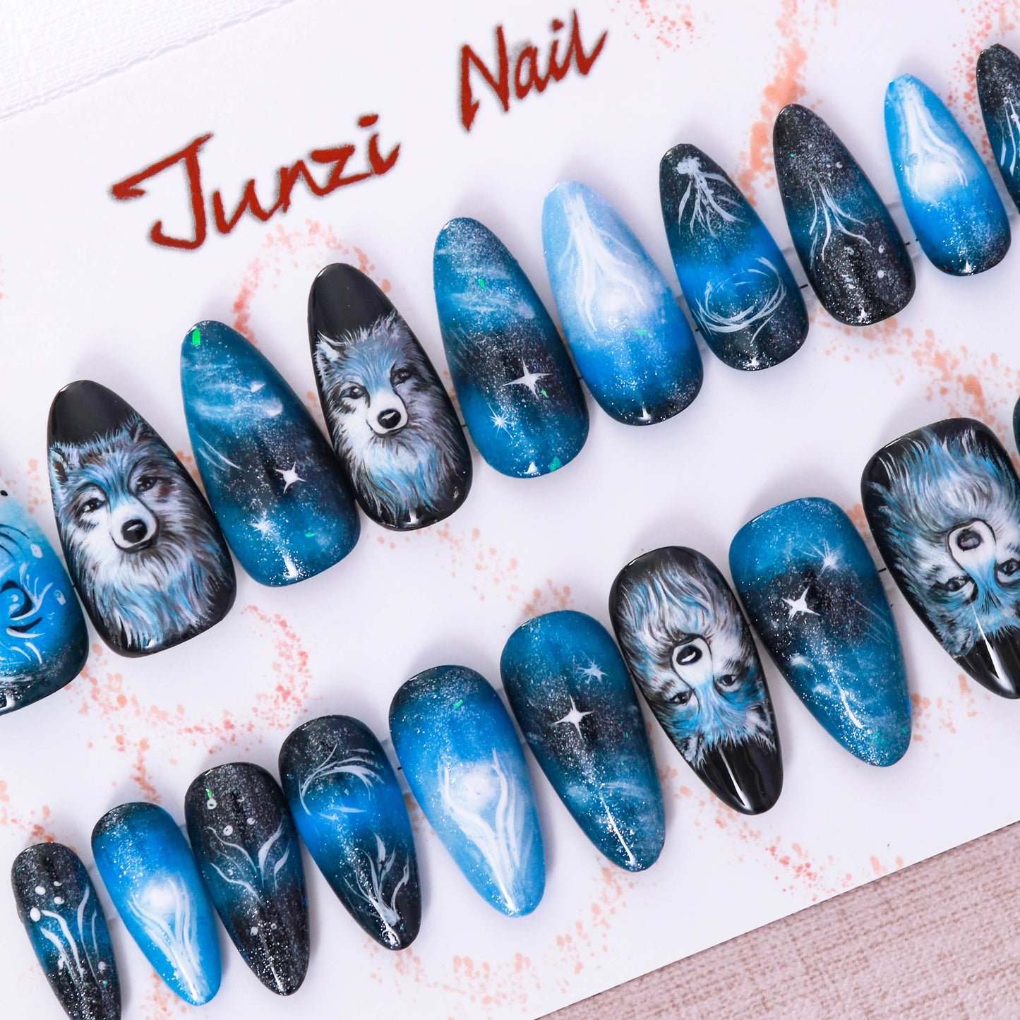 Mystic Wolf Galaxy Press on Nail
