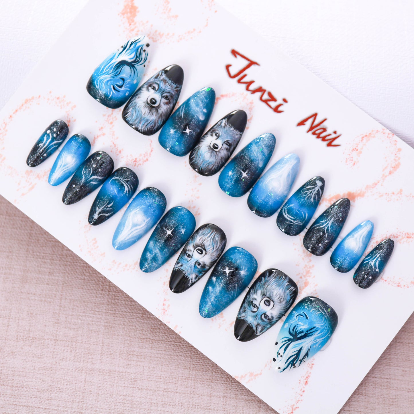 Mystic Wolf Galaxy Press on Nail