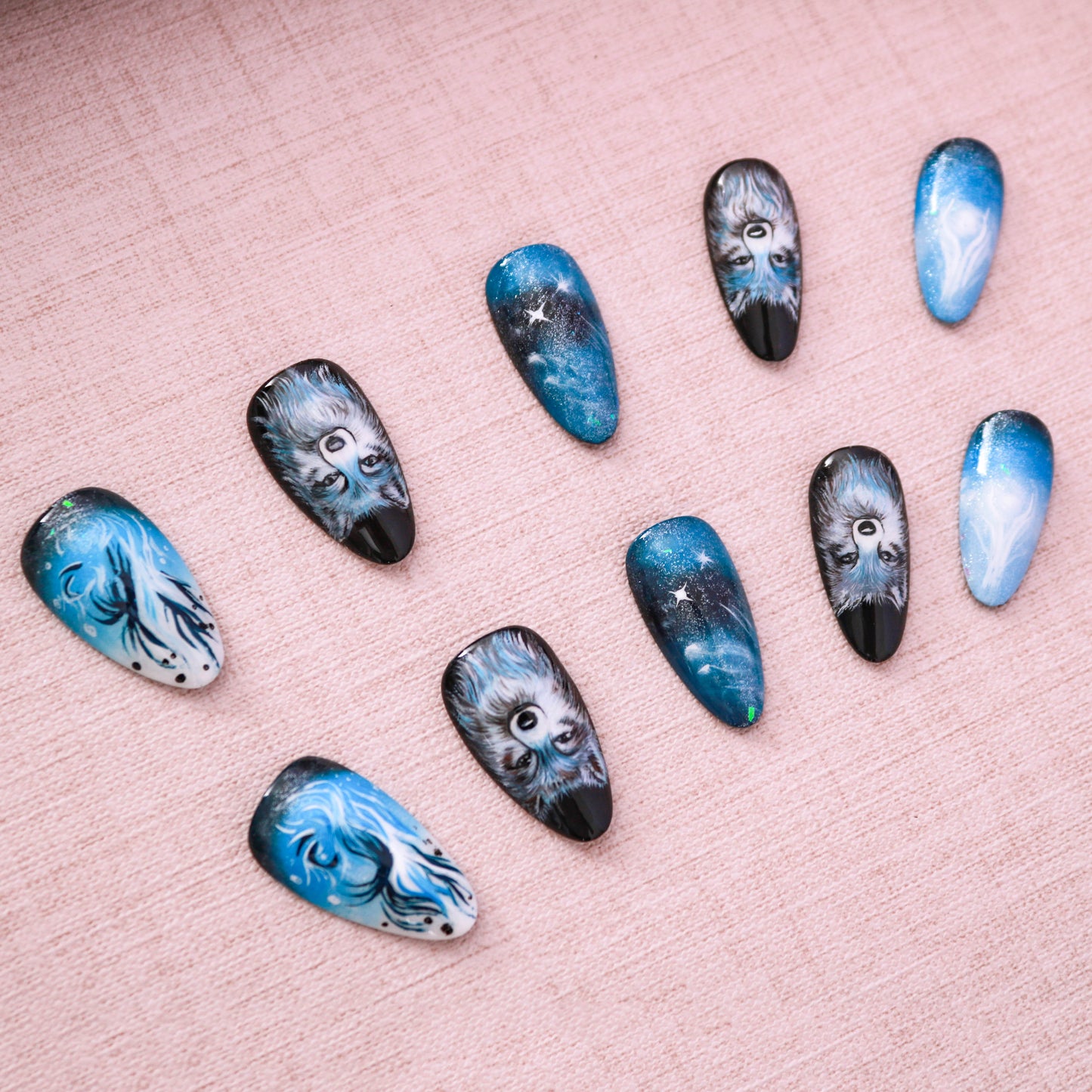 Mystic Wolf Galaxy Press on Nail