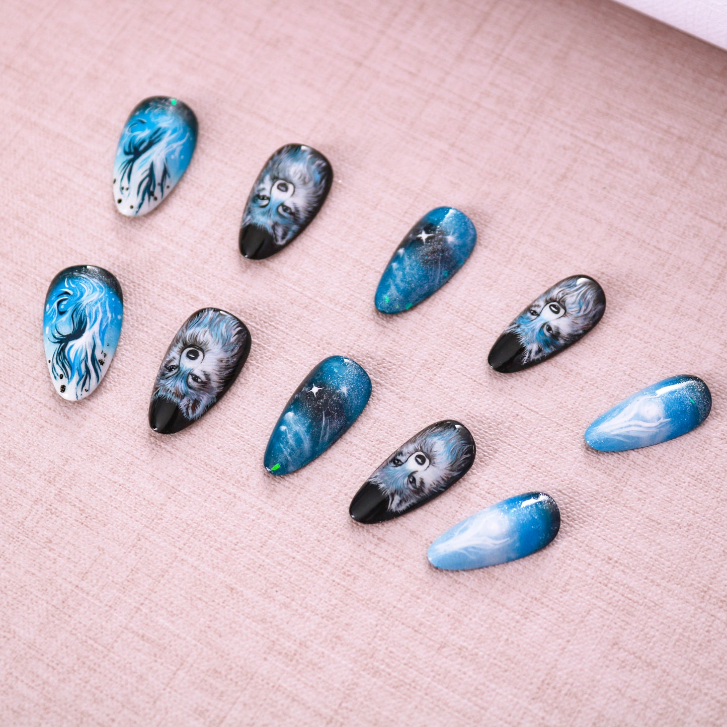Mystic Wolf Galaxy Press on Nail