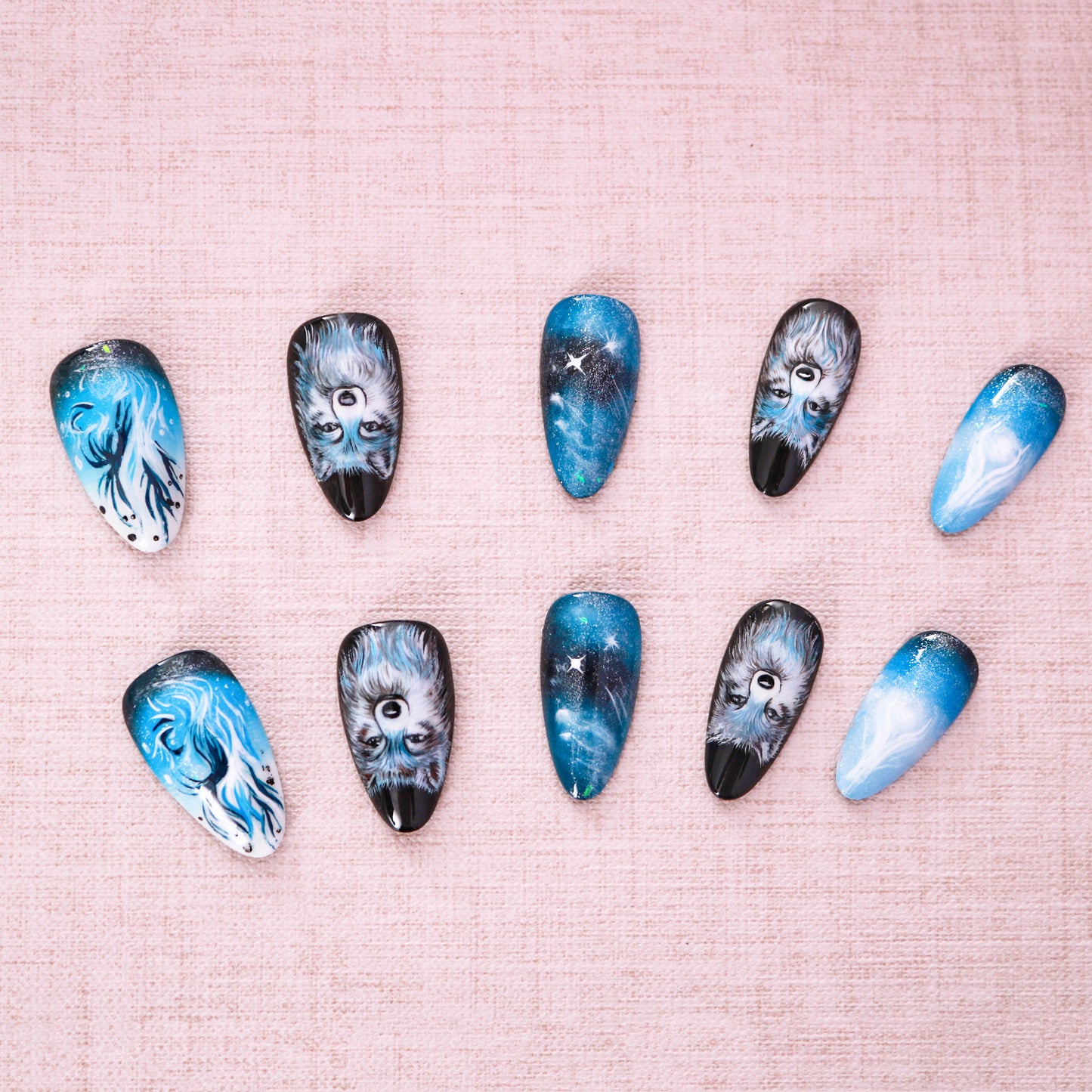 Mystic Wolf Galaxy Press on Nail