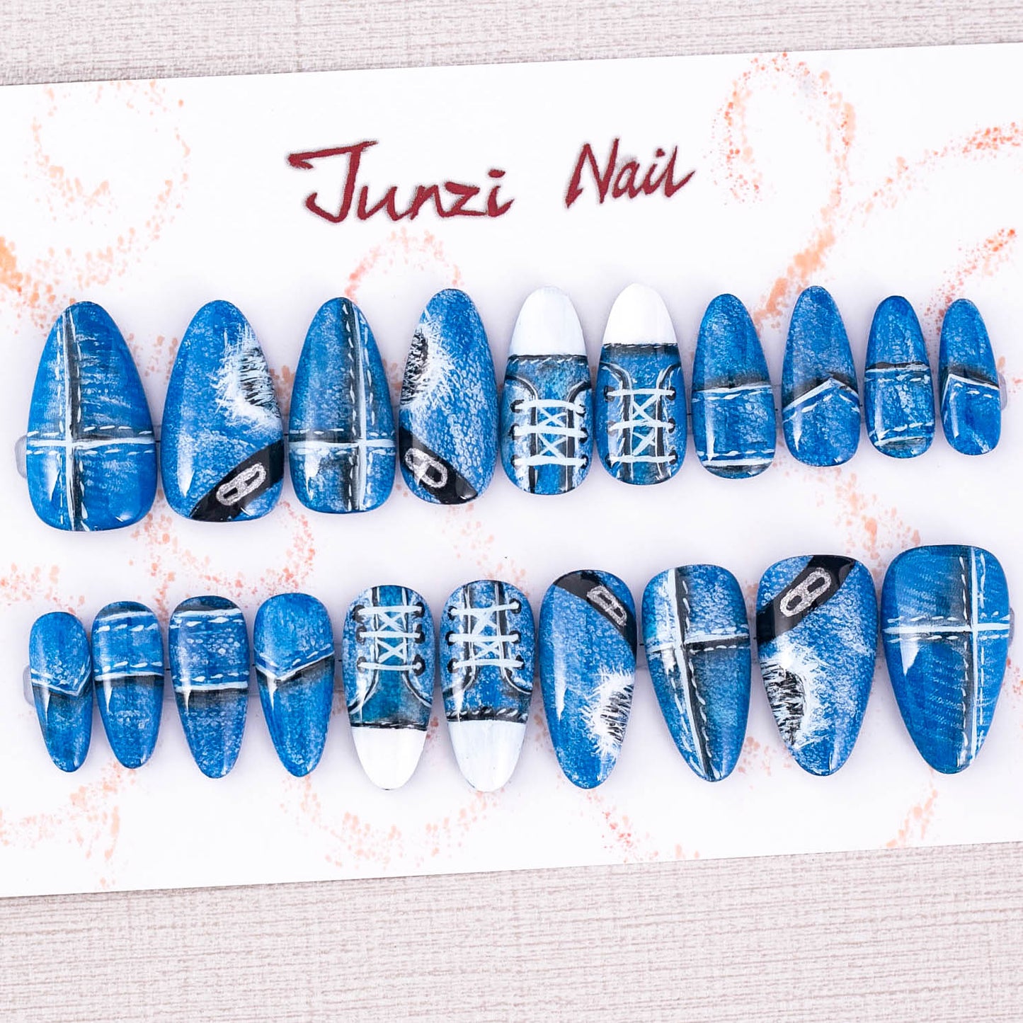 Denim Kicks Press On Nail