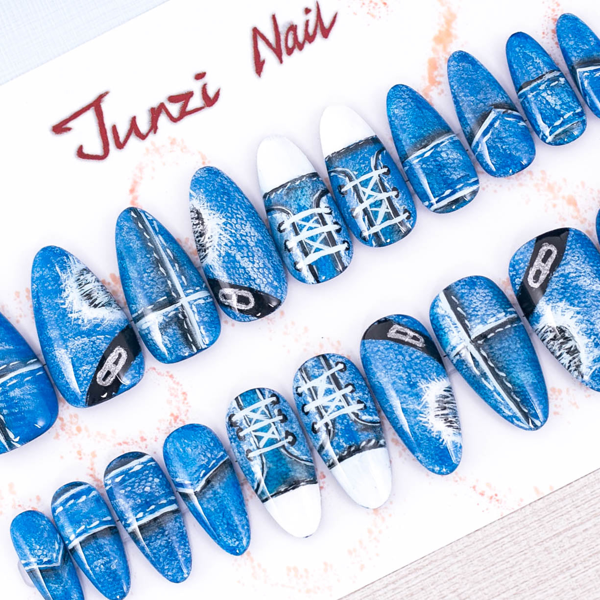 Denim Kicks Press On Nail