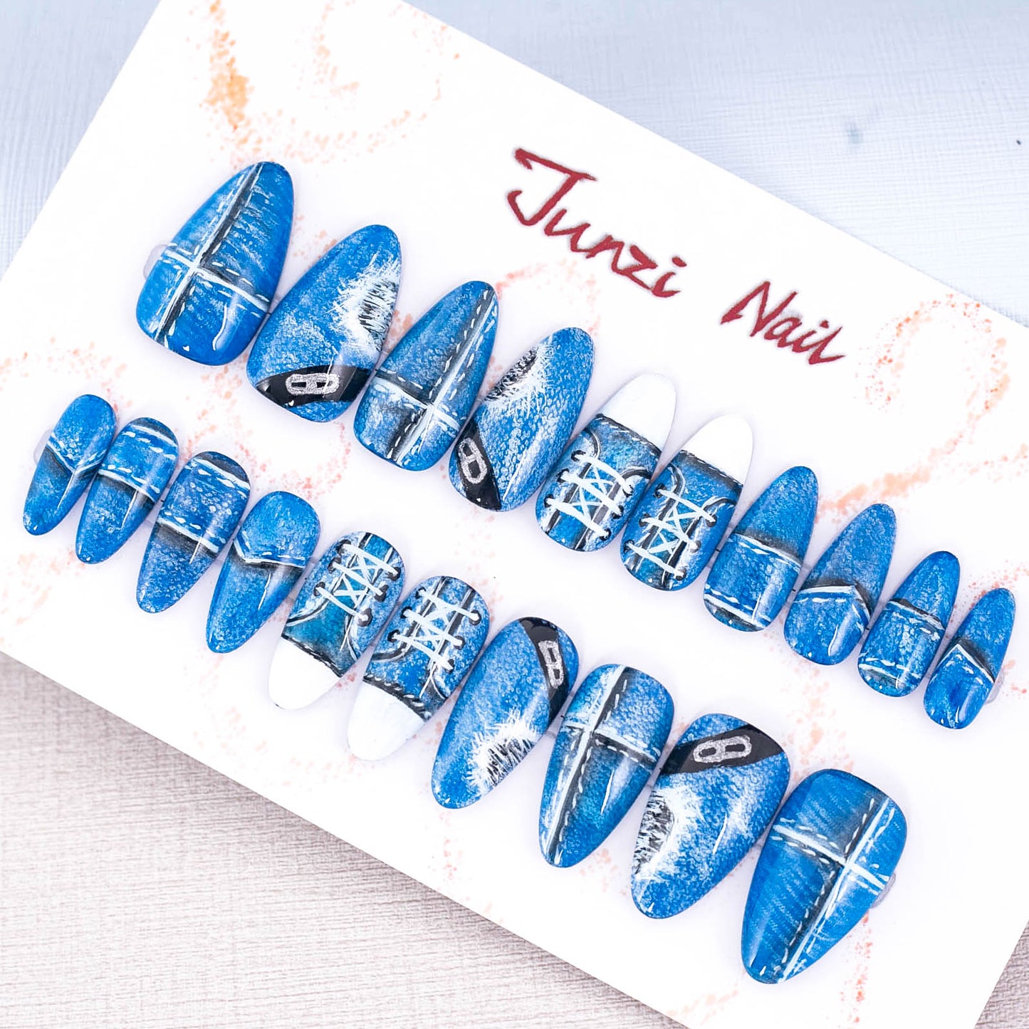Denim Kicks Press On Nail