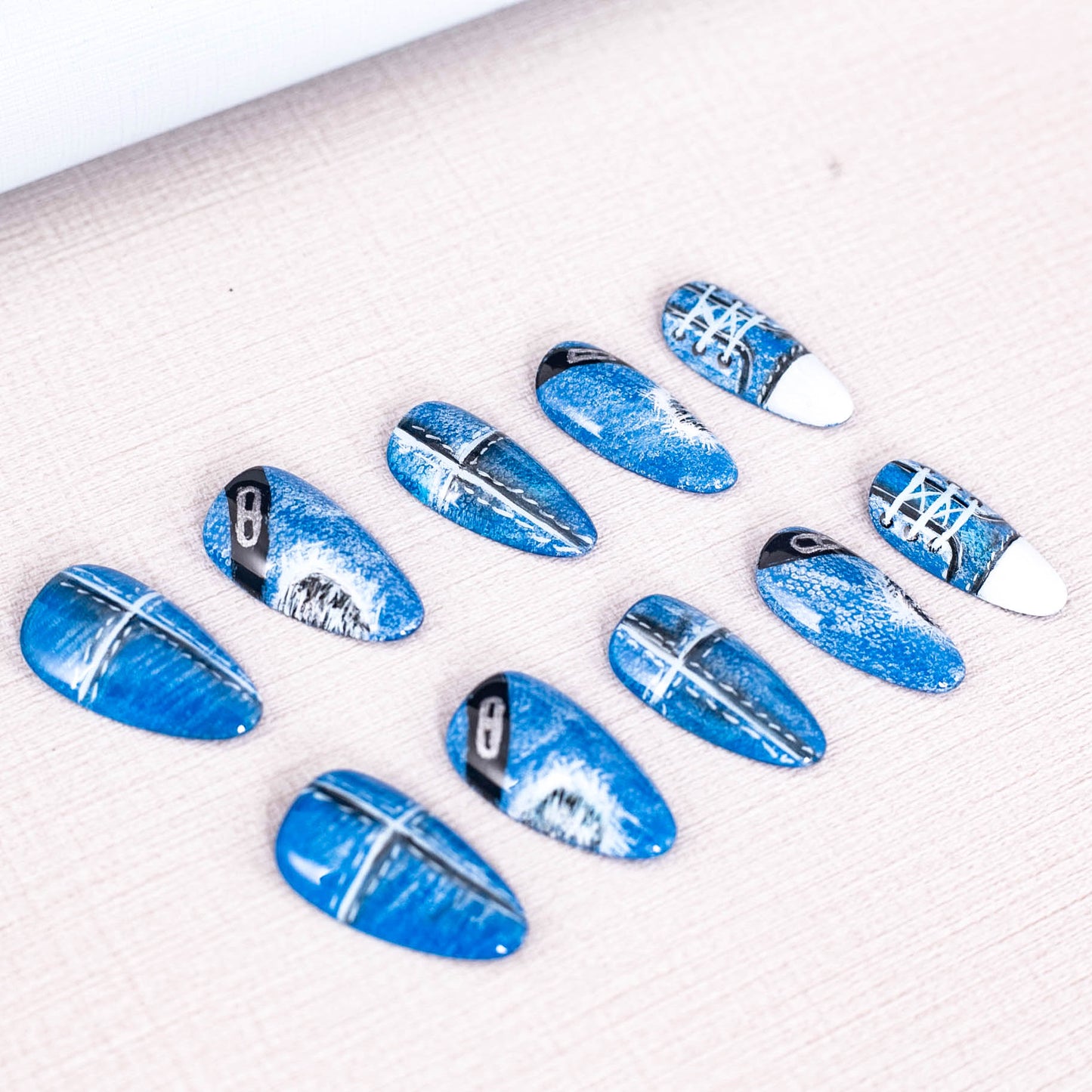 Denim Kicks Press On Nail