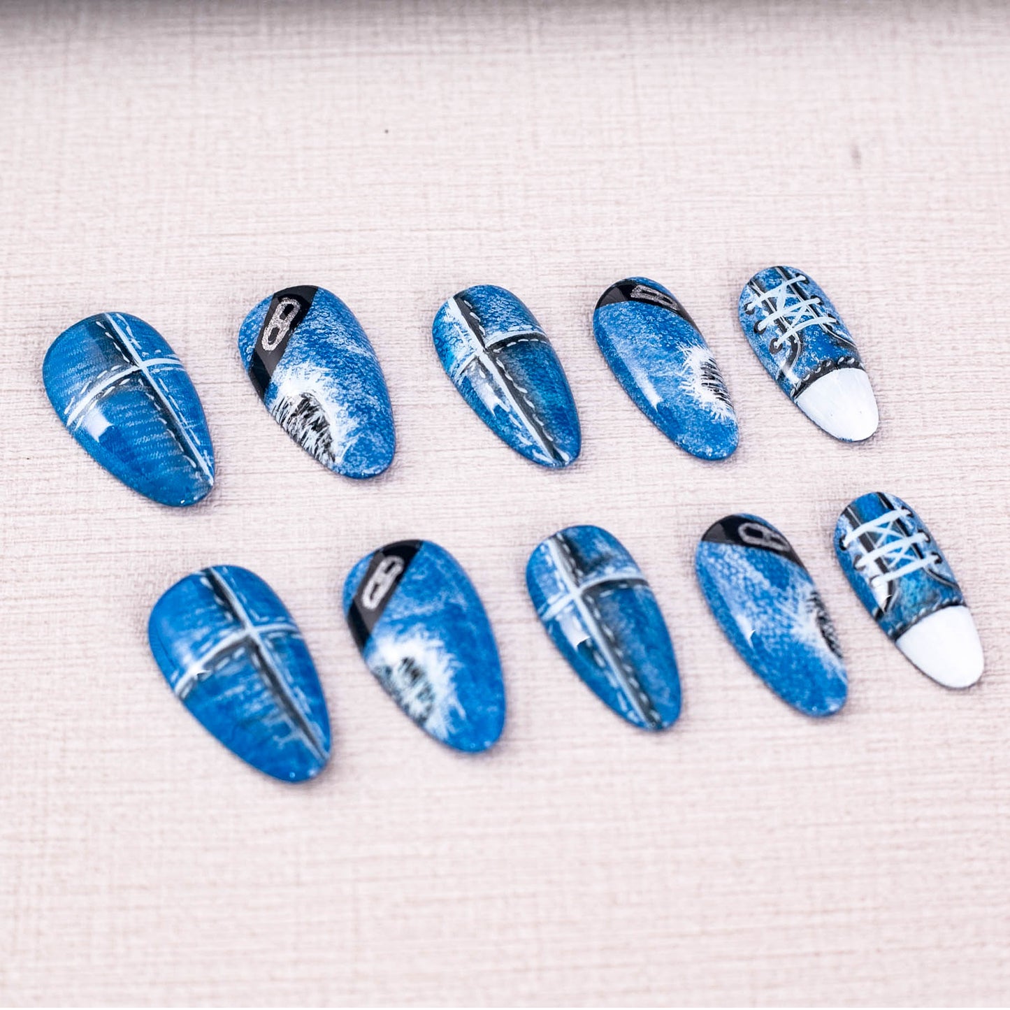Denim Kicks Press On Nail
