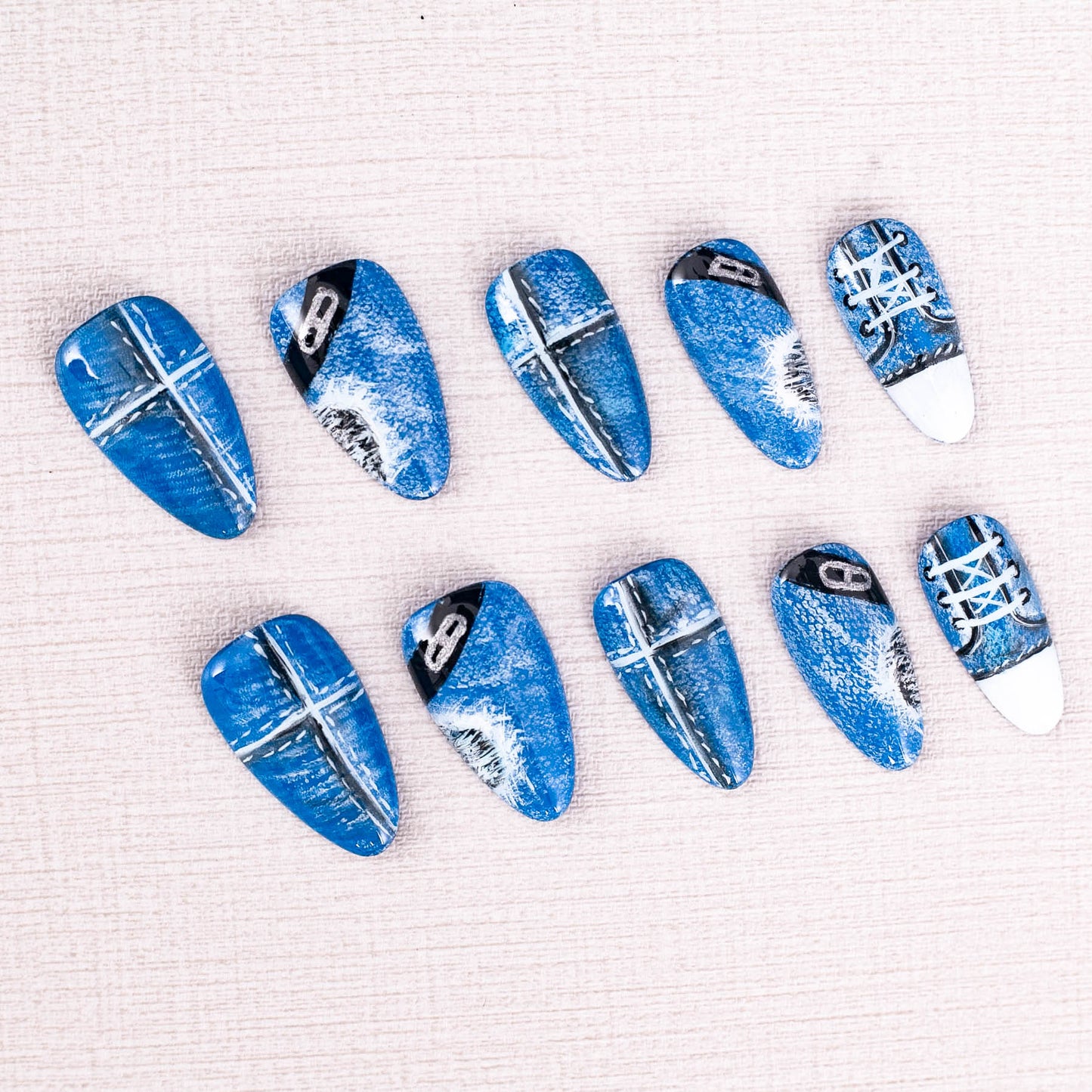Denim Kicks Press On Nail